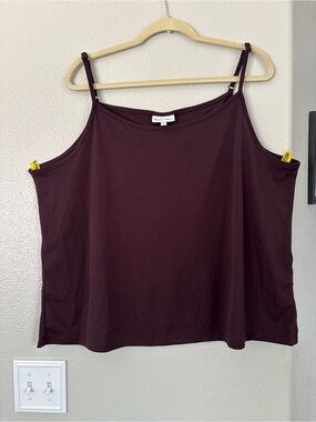 Fashion Bug Plus Size 22/24 2X Burgundy Maroon Spaghetti Strap Camisole Tank Top